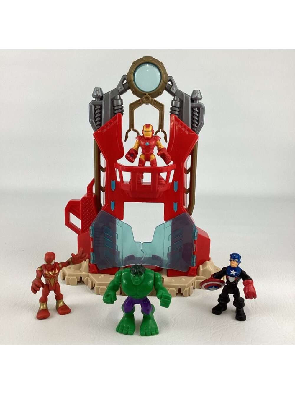 Marvel Super Hero Adventures Iron Man Armor Up Fortress Action Figures 2014